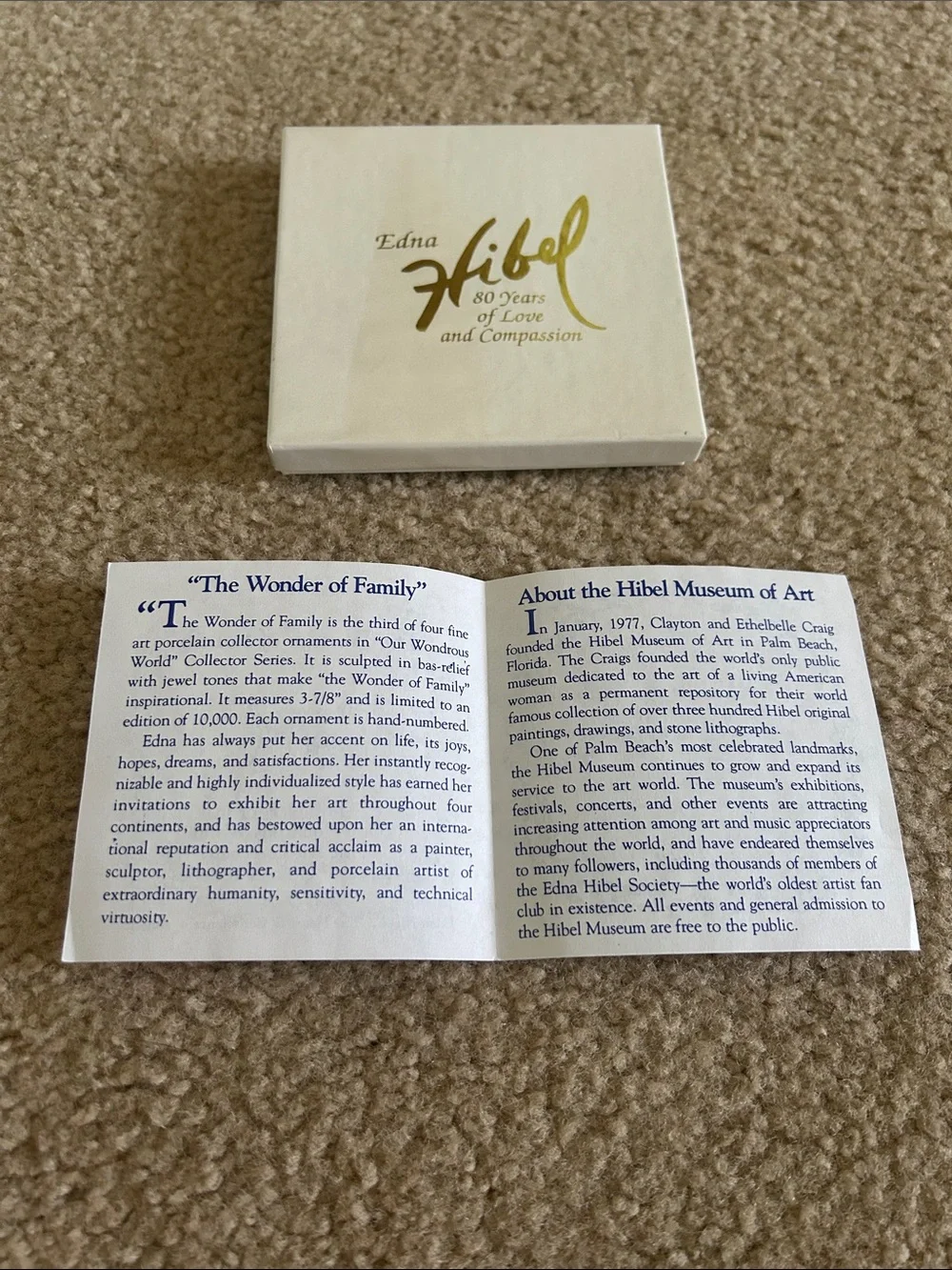 Vintage-1997 Hibel The wonder of Family Porcelain Collector Ornament